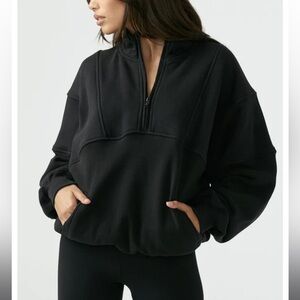 Joah Brown Retro Half Zip Pullover Sweater